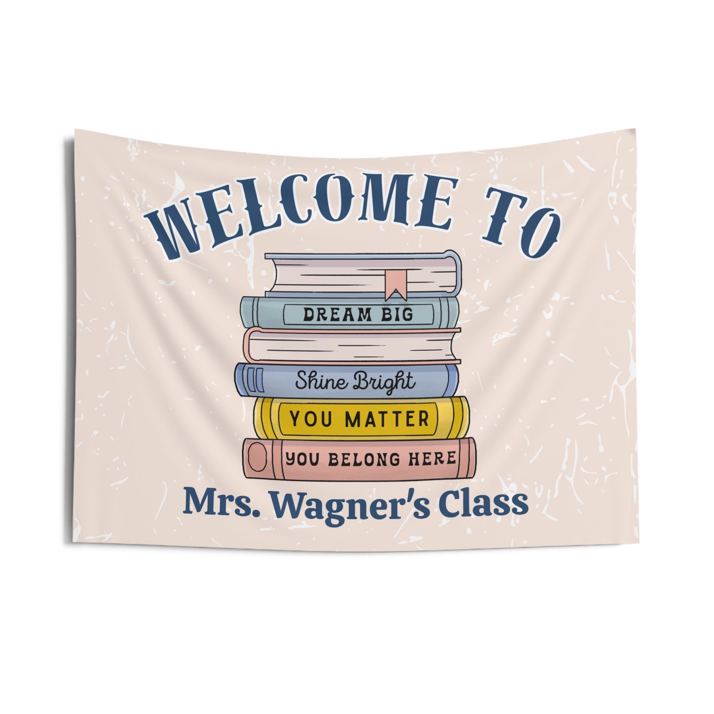 Personalized Boho Books Affirmations Classroom Tapestry, Neutral Teacher Class Wall Decor, Welcome Sign for Classroom, Back to School Art