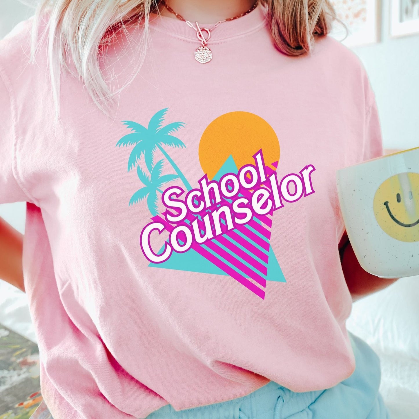 Comfort Colors 90s School Counselor Tee, Malibu school counselor graphic Tee, gift for school counselor