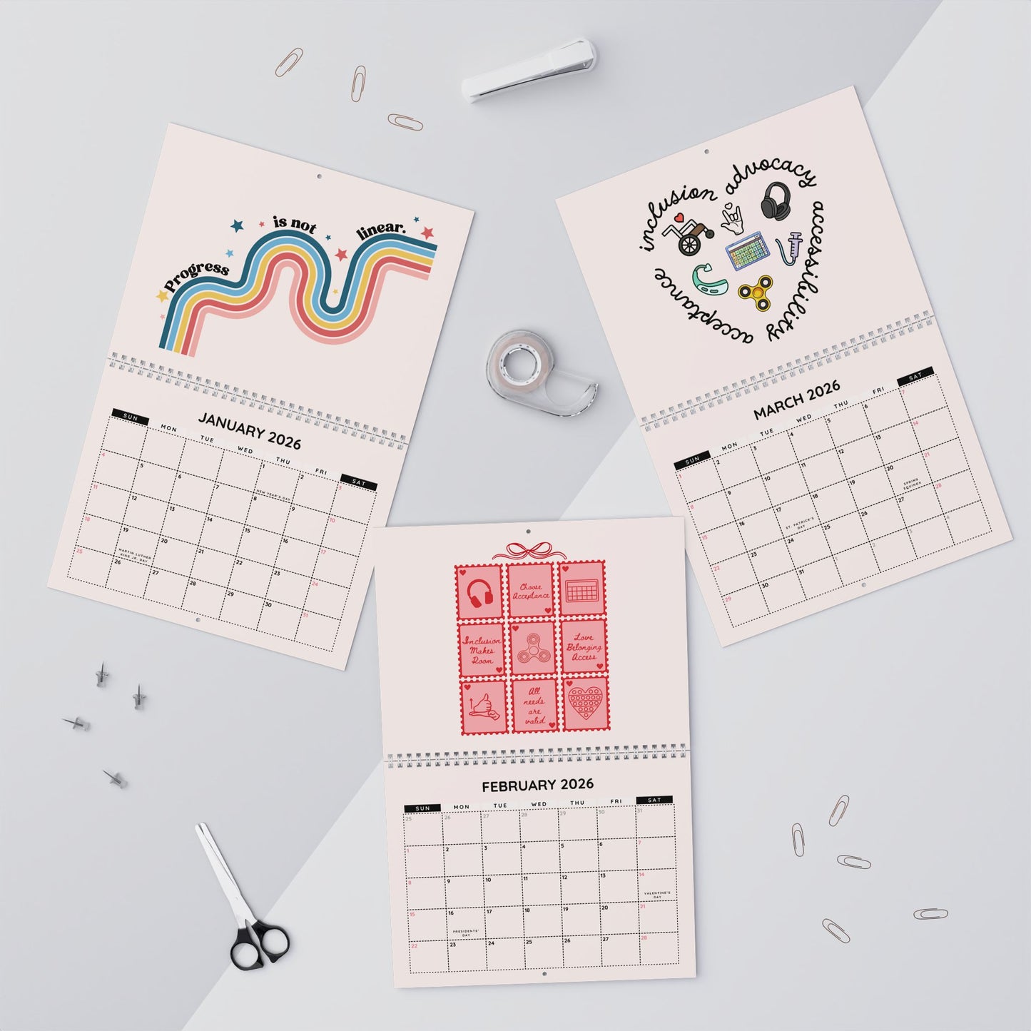 2026 Inclusion & Advocacy Calendar | Calendar for Special Education Teachers, Therapists, Advocates