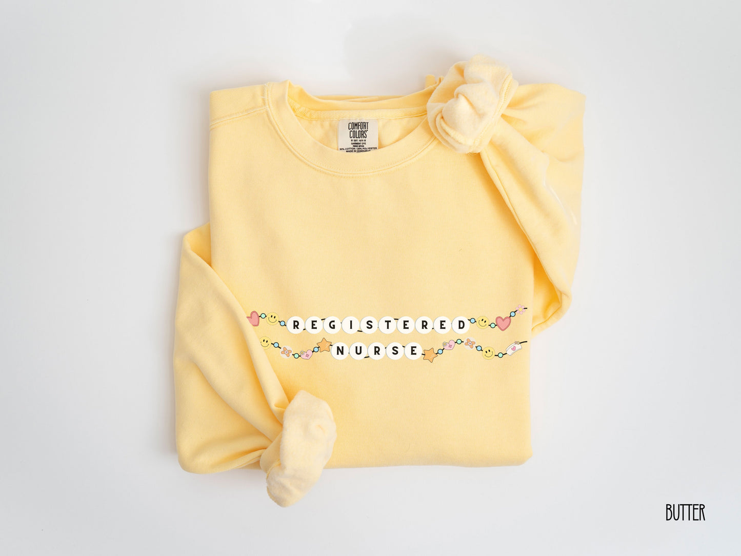 Comfort Colors Registered Nurse Friendship Bracelet Sweatshirt, Registered Nurse Crewneck, gift for Nurse, Comfort Colors 1566