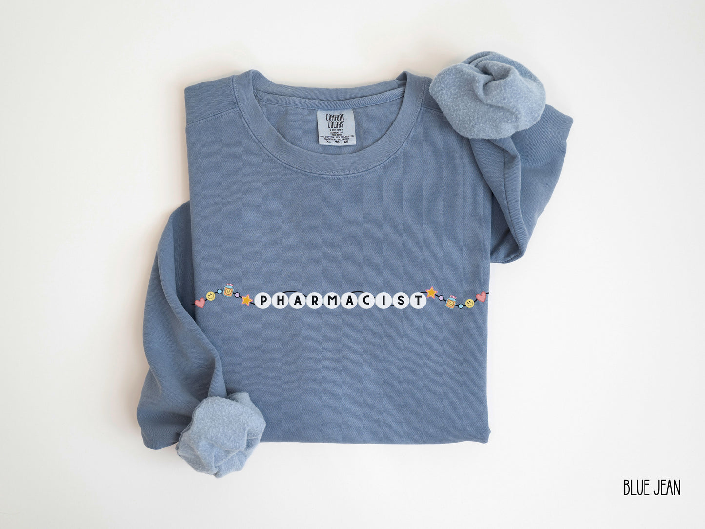 Pharmacist Friendship Bracelet Sweatshirt, Gift for Pharmacist, Comfort Colors Garment Dyed Sweatshirt 1566