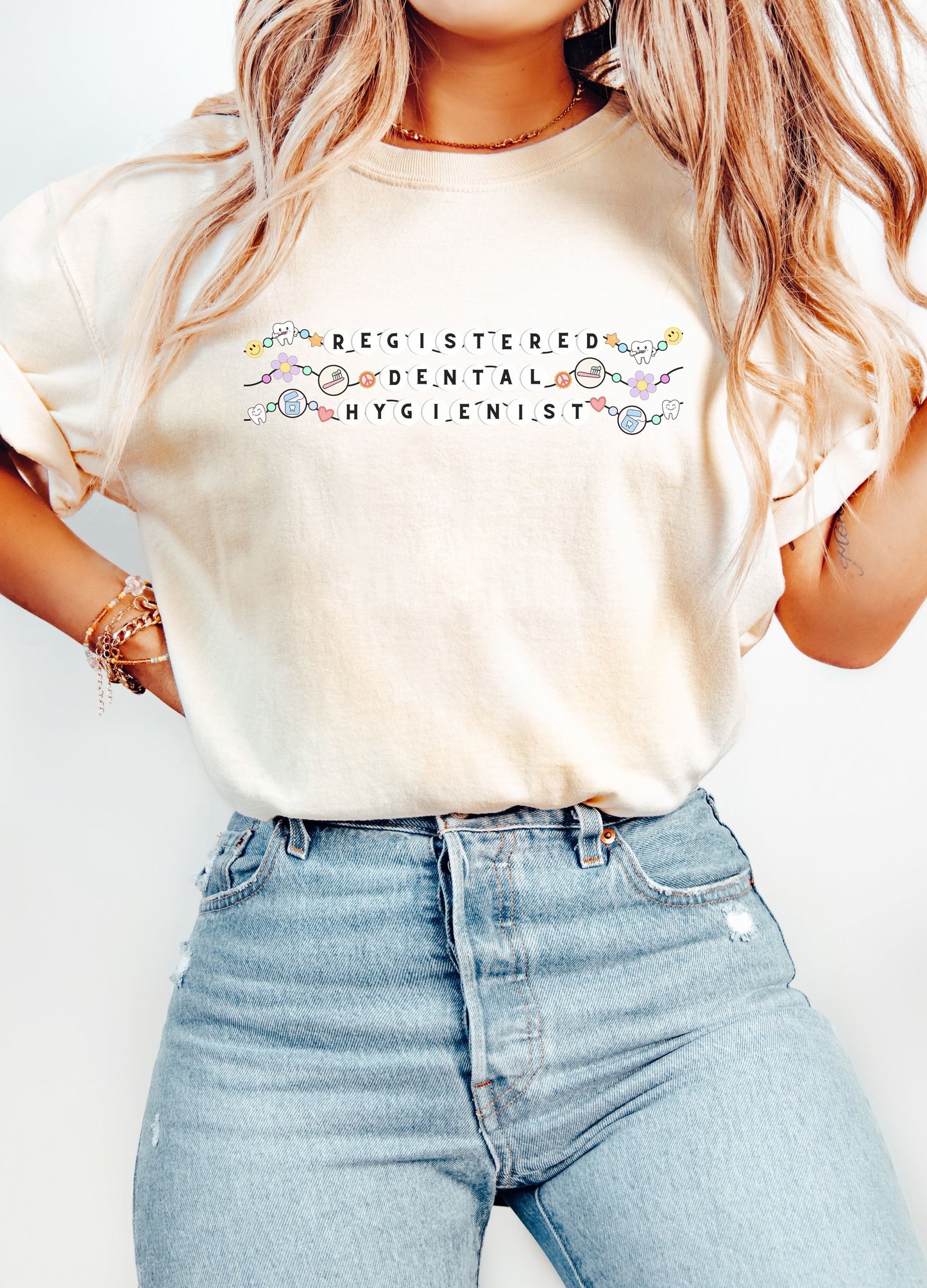 Comfort Colors Registered Dental Hygienist Friendship Bracelet Shirt, Registered Dental Hygienist Tee, gift for Registered Dental Hygienist