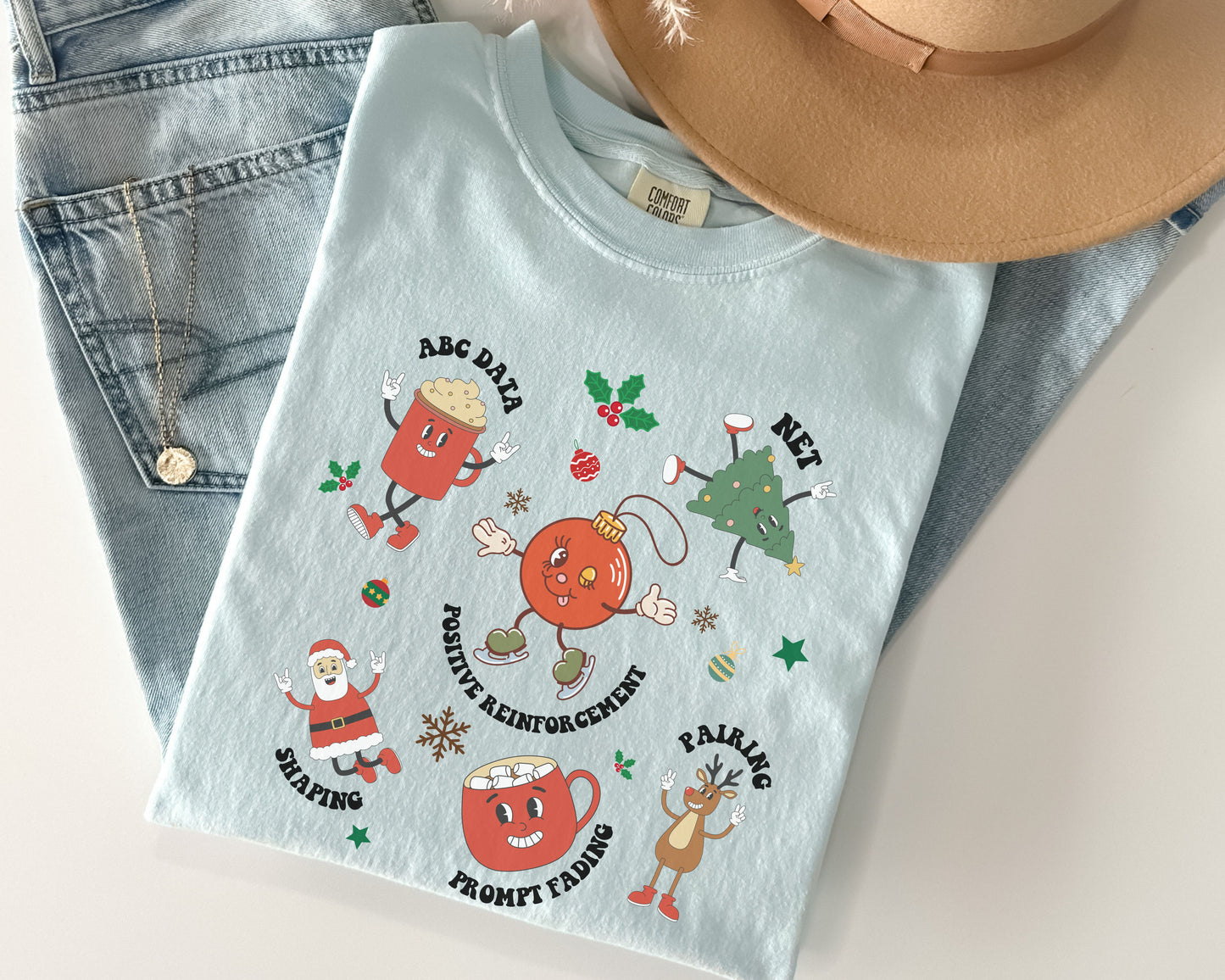 Christmas Behavior Therapist Shirt, Holiday ABA t shirt, gift for behavior analyst technician, Unisex Comfort Colors® 1717