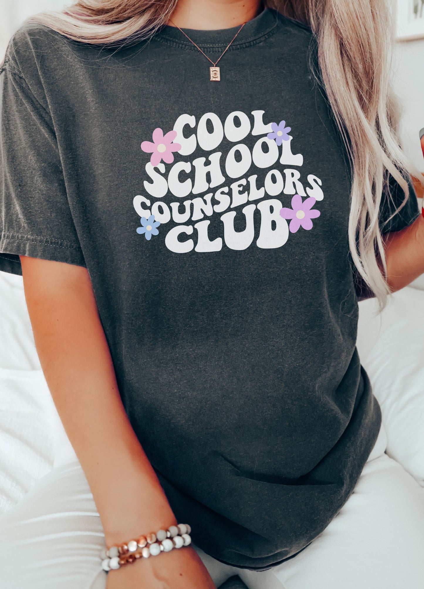 Cool School Counselors Club T shirt, Comfort Colors Counselor Shirt, School counselor tee, School counselor flower t shirt
