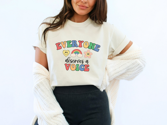 Everyone Deserves a Voice Shirt, Retro Speech Tee, Colorful Speech Therapist T-shirt, Gift for Slp