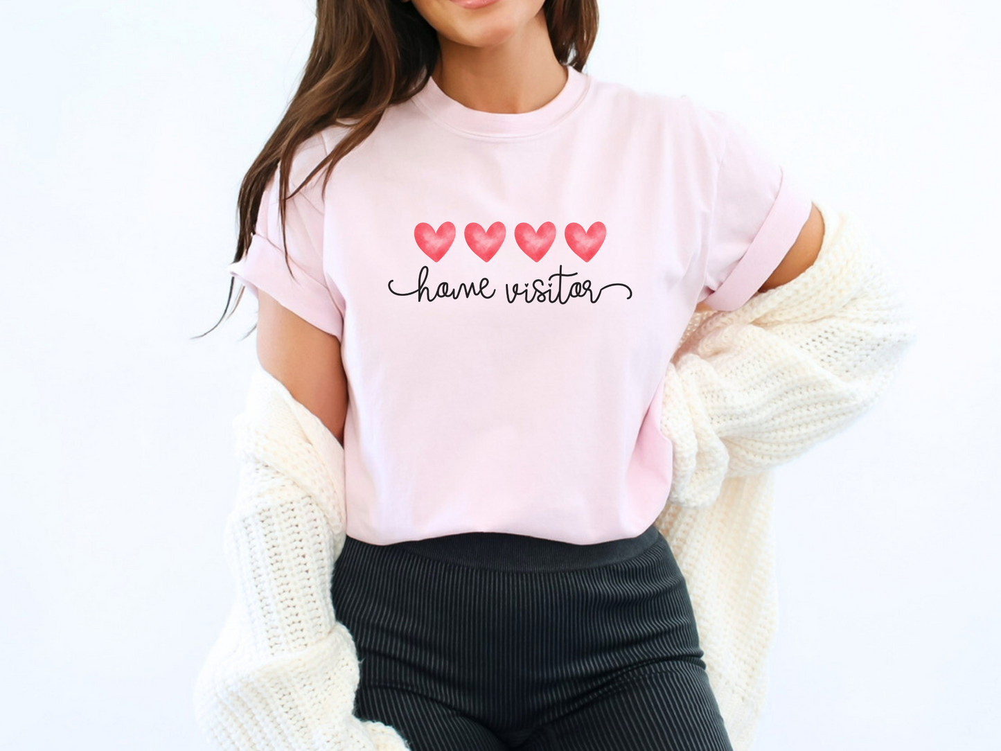 Home Visitor Hearts Shirt, Minimalist Home Visitor T-shirt, Home Visitor Tee Comfort Colors 1717