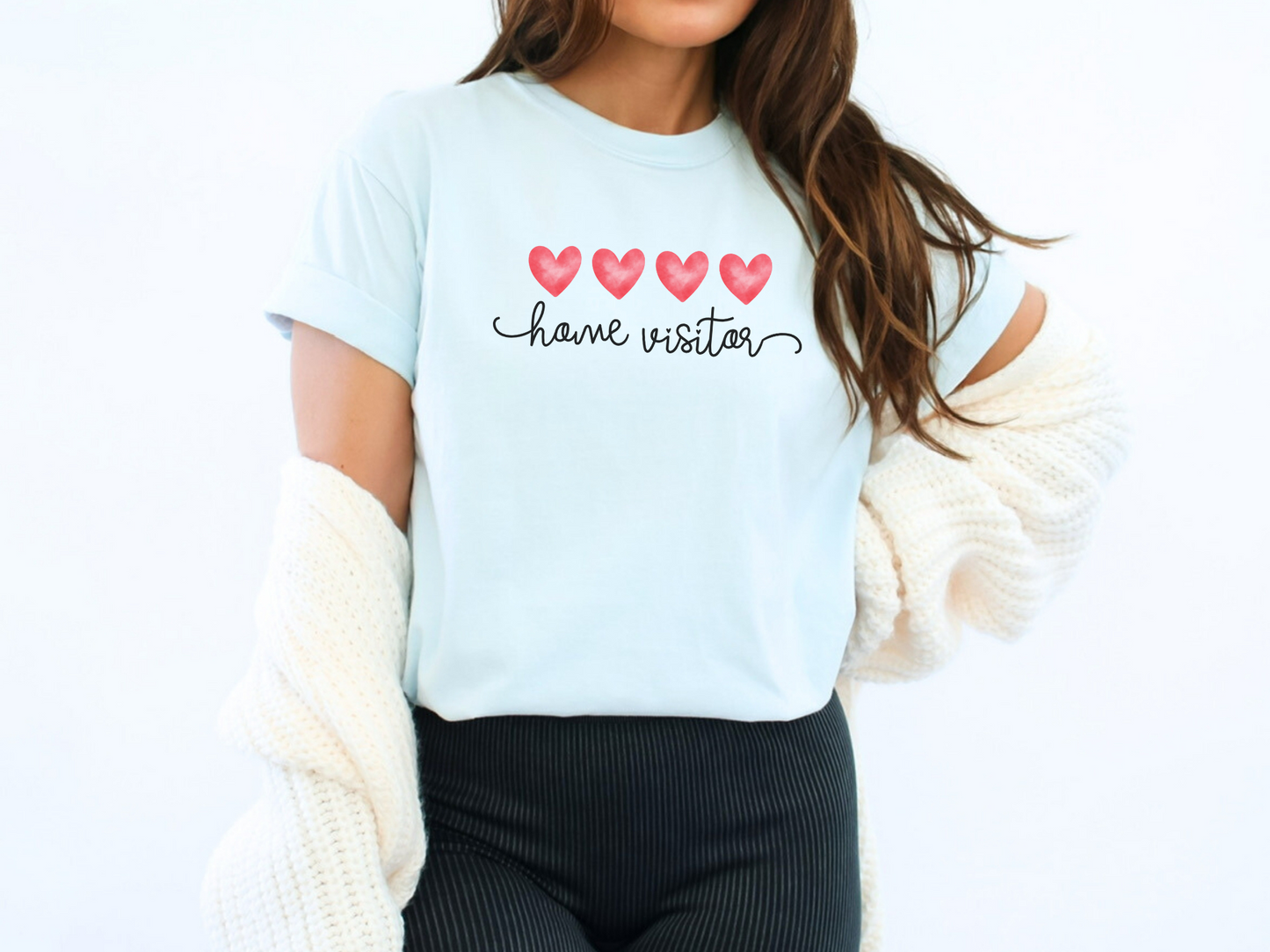 Home Visitor Hearts Shirt, Minimalist Home Visitor T-shirt, Home Visitor Tee Comfort Colors 1717