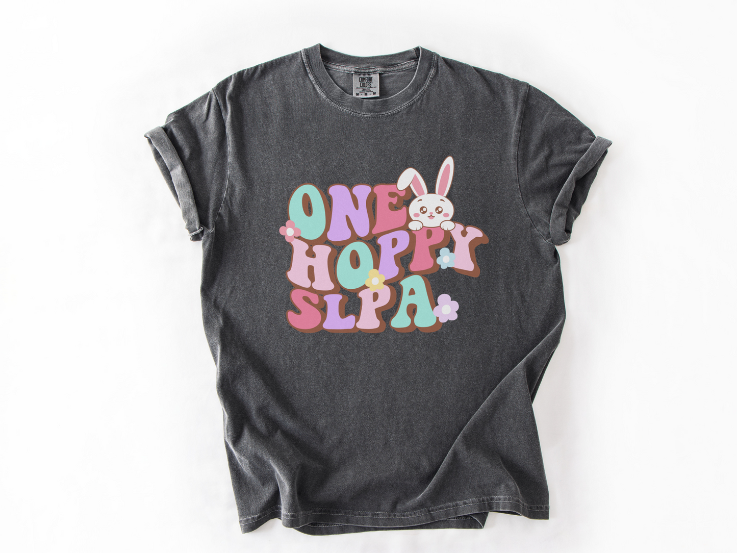 One Hoppy SLPA, Comfort Colors Spring SLPA Shirt, Speech Therapist Assistant Bunny Tee, Speech Language Pathologist Assistant Easter T-shirt