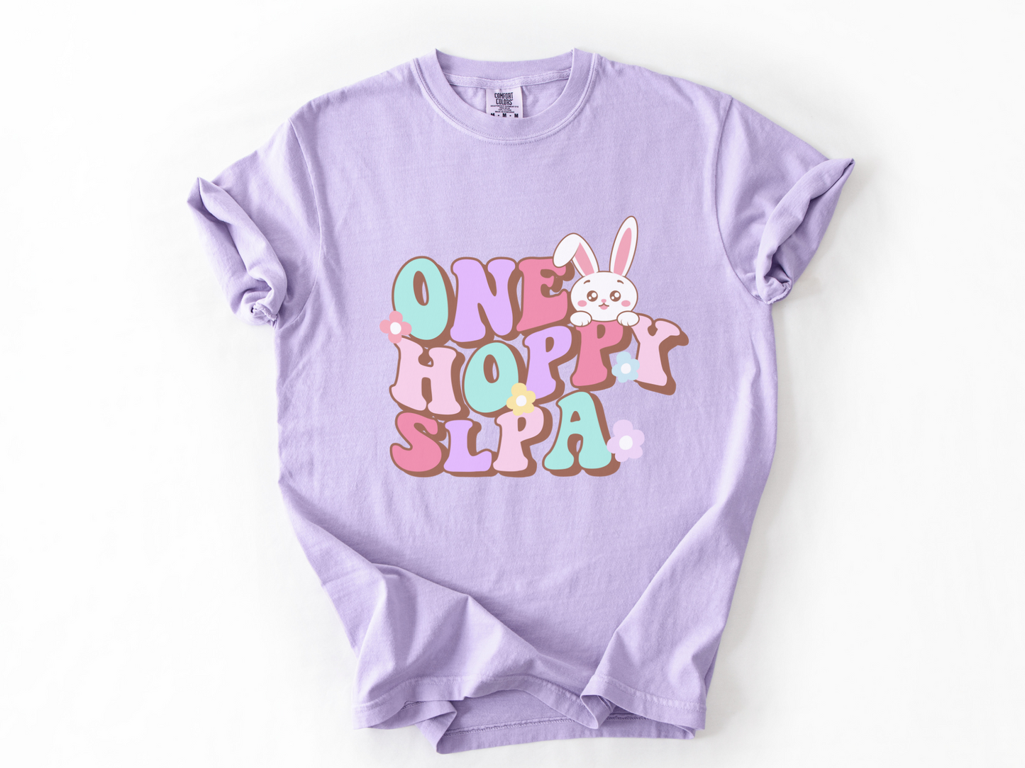 One Hoppy SLPA, Comfort Colors Spring SLPA Shirt, Speech Therapist Assistant Bunny Tee, Speech Language Pathologist Assistant Easter T-shirt