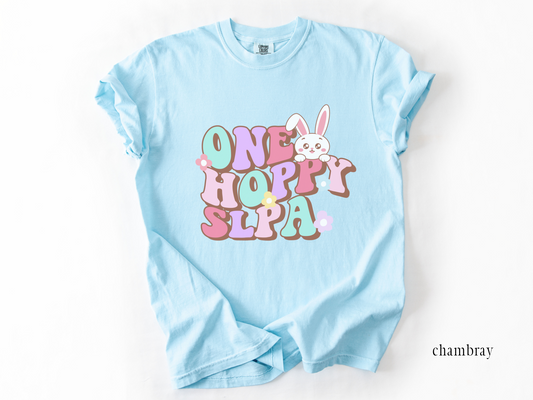 One Hoppy SLPA, Comfort Colors Spring SLPA Shirt, Speech Therapist Assistant Bunny Tee, Speech Language Pathologist Assistant Easter T-shirt