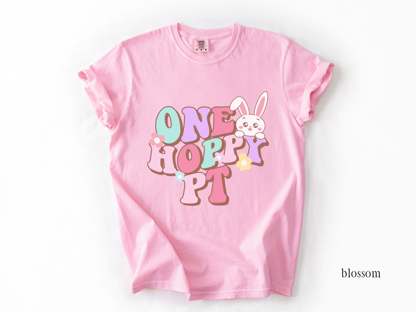 One Hoppy PT, Comfort Colors Physical Therapist Shirt, PT Bunny tee, Physical Therapy Easter