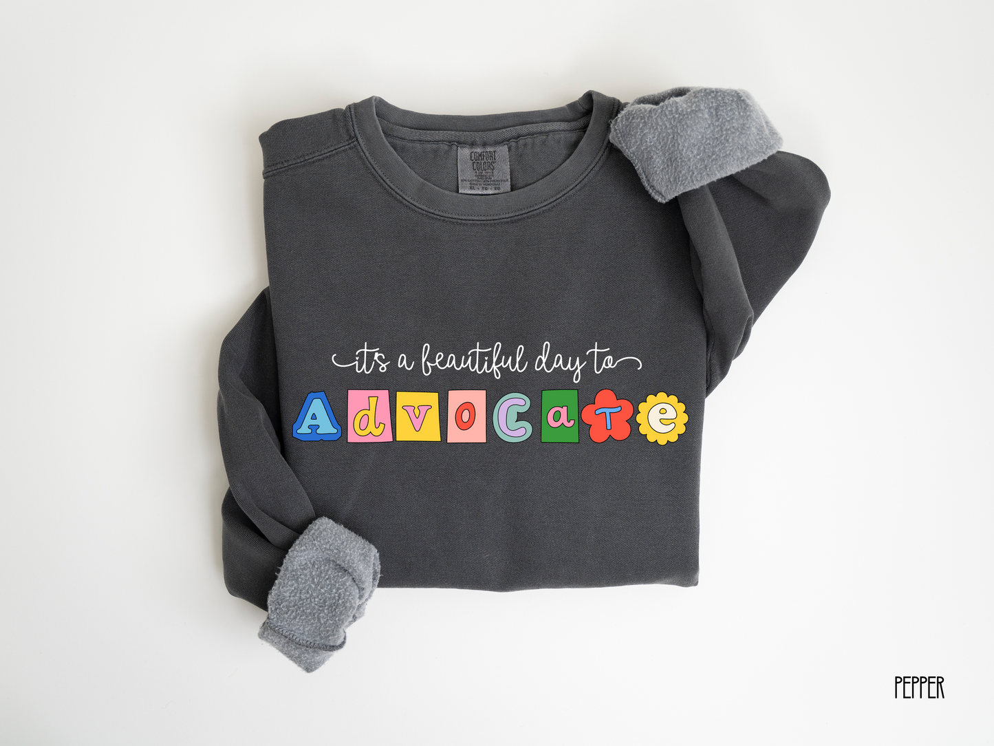 It's a Beautiful Day to Advocate Sweatshirt, Comfort Colors Advocacy Crewneck, inclusion and advocacy apparel, Special Education