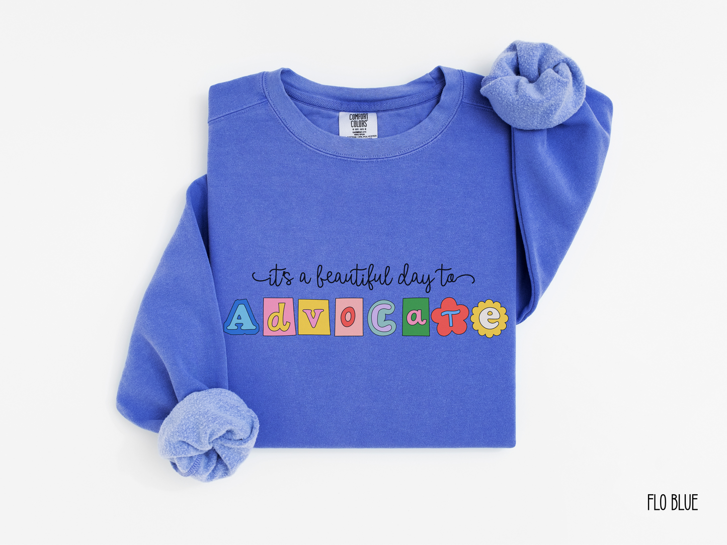 It's a Beautiful Day to Advocate Sweatshirt, Comfort Colors Advocacy Crewneck, inclusion and advocacy apparel, Special Education