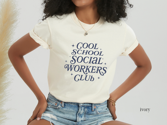 Retro Cool School Social Workers Club T-shirt, Retro Graphic Tee, Gift for School Social Worker, Comfort Colors 1717