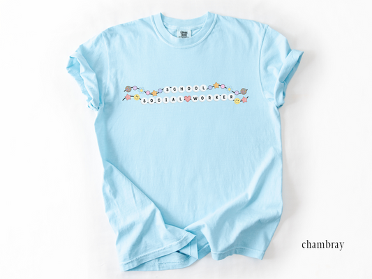 School Social Worker Friendship Bracelet T-shirt, School LCSW Graphic Tee, Gift for School Social Worker, Comfort Colors 1717
