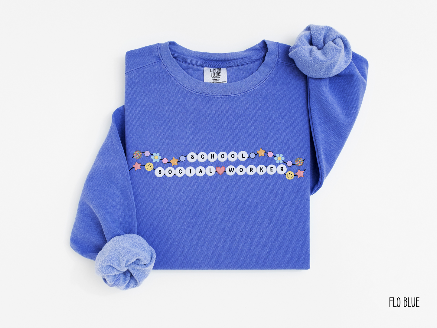 School Social Worker Friendship Bracelet Sweatshirt, School LCSW Crewneck, Gift for School Social Worker, Comfort Colors Crewneck