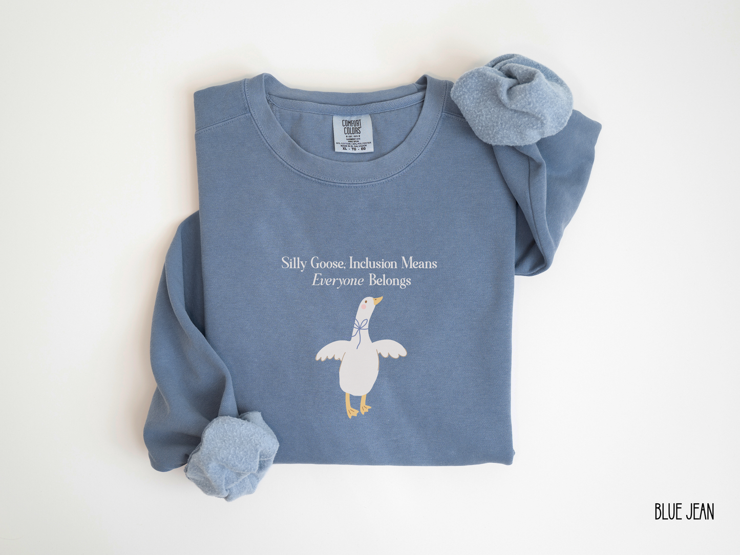 Goose Inclusion Sweatshirt, Everyone Belongs Adult Crewneck for Teachers, Therapists, Autism Acceptance, Neurodiversity Gift