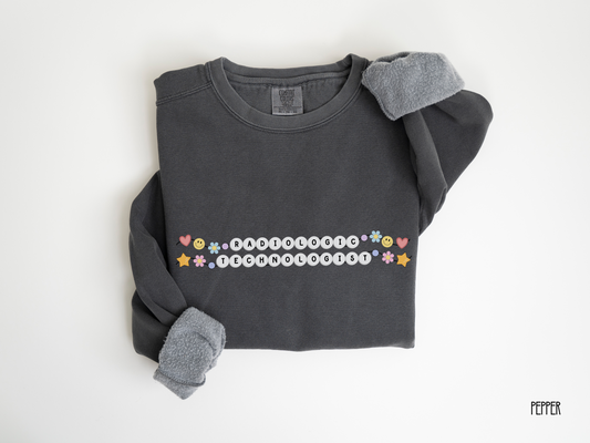 Radiologic Technologist Friendship Bracelet Sweatshirt, Retro Radiographer Crewneck, Gift for Radiology Tech