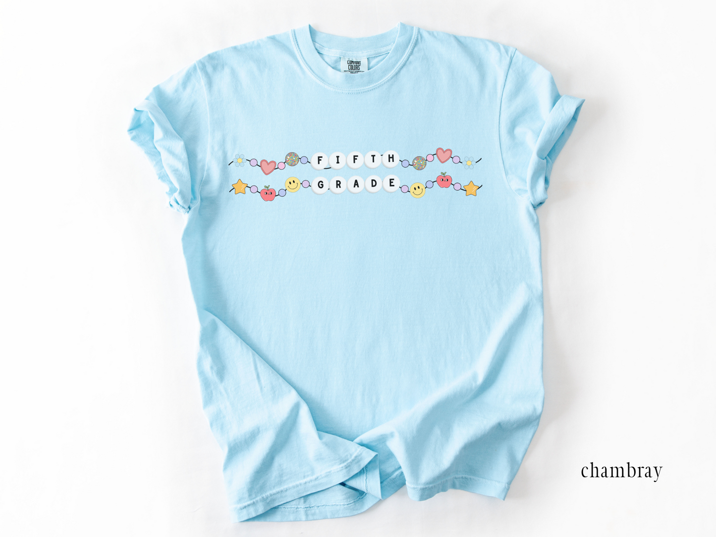 Fifth Grade Teacher Friendship Bracelet T-shirt, Back to School Graphic Tee, Gift for 5th Grade Teacher, Group Teacher Tees, Comfort Colors