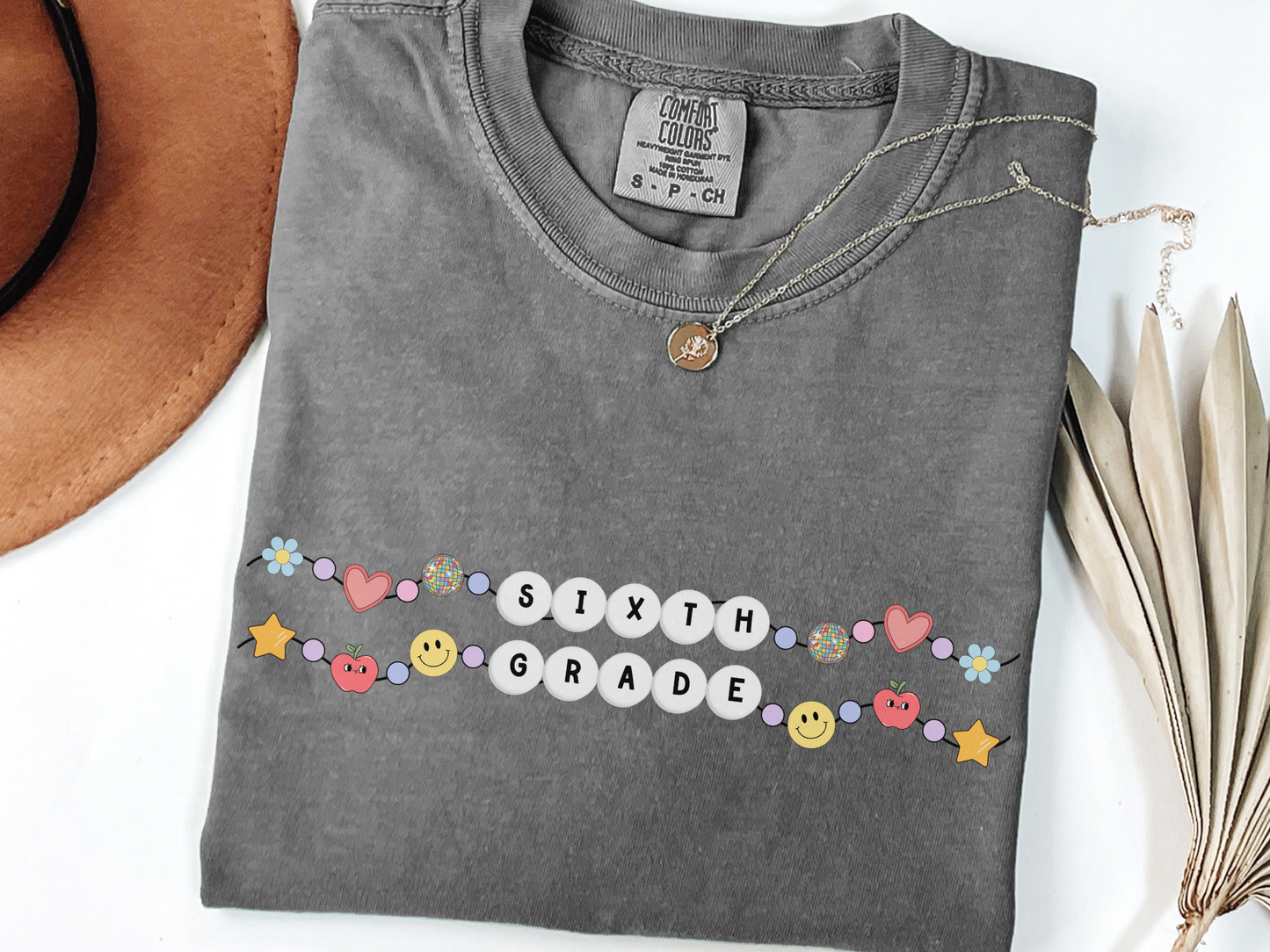 Sixth Grade Teacher Friendship Bracelet T-shirt, Back to School Graphic Tee, Gift for 6th Grade Teacher, Group Teacher Tees, Comfort Colors