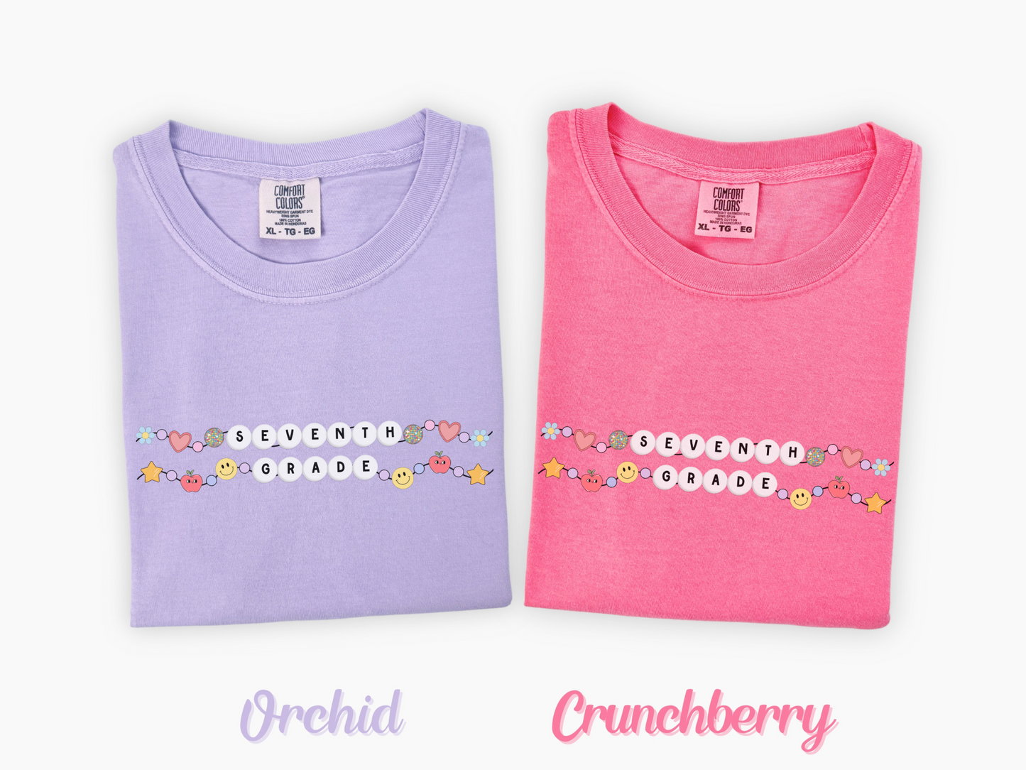 Seventh Grade Teacher Friendship Bracelet T-shirt, Back to School Graphic Tee, Gift for 7th Grade Teacher, Group Teacher, Comfort Colors