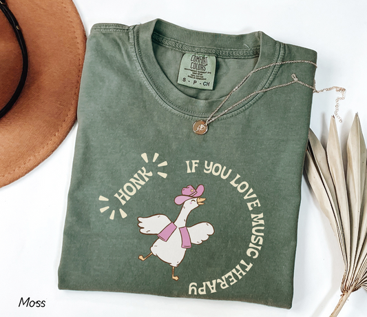 Honk If You Love Music Therapy Shirt, Goose Music Therapy T-Shirt, Cute Music Therapy Gift for Therapists