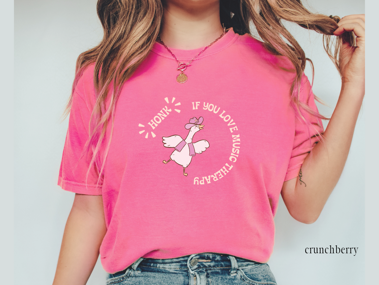 Honk If You Love Music Therapy Shirt, Goose Music Therapy T-Shirt, Cute Music Therapy Gift for Therapists
