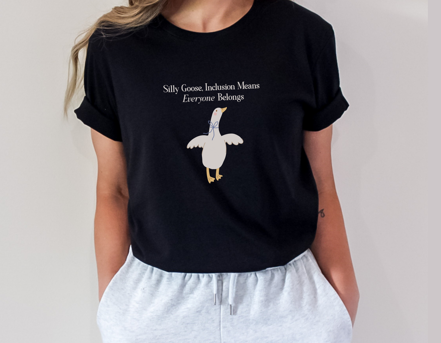 Goose Inclusion T-Shirt - Bella Canvas, Everyone Belongs Tee for Teachers, Therapists, Neurodiversity Advocates, Autism Acceptance T-Shirt