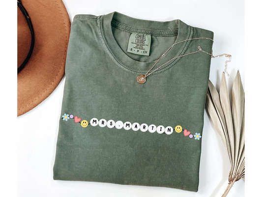 Personalized Friendship Bracelet Shirt - Custom Name or Occupation Teacher Gift