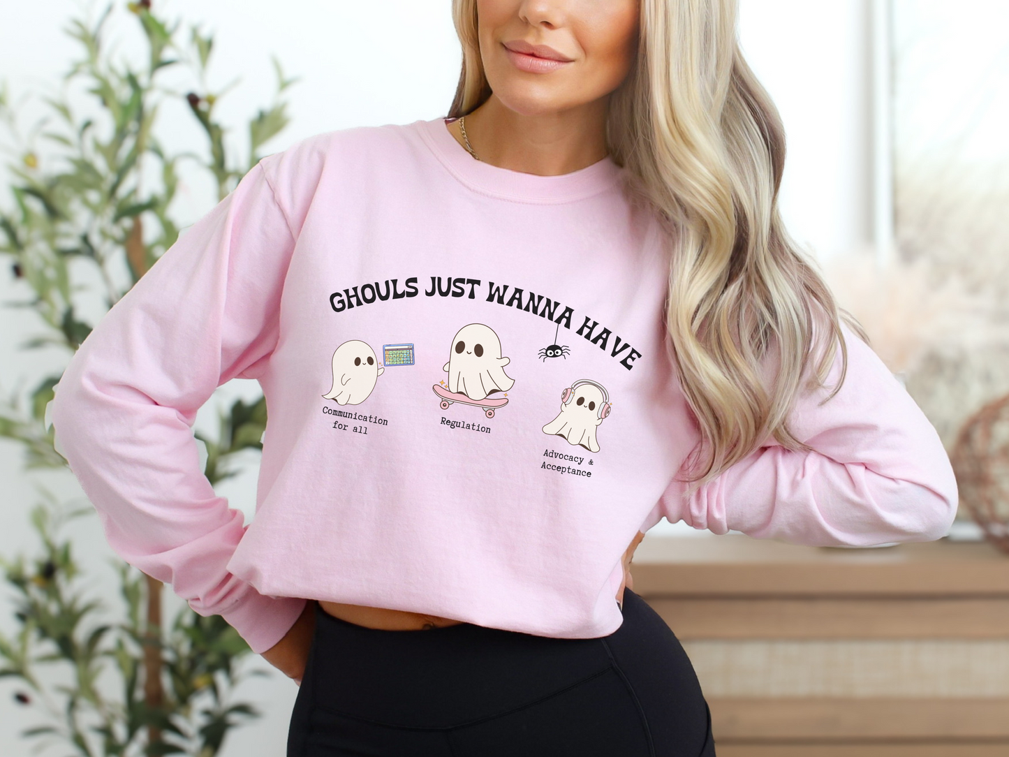 Ghouls Just Wanna Have Inclusion and Advocacy Long Sleeve T-Shirt, Halloween Autism Acceptance Shirt, Inclusive Spooky, Gift for Advocate