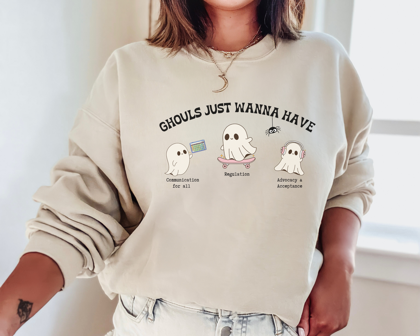 Ghouls Just Wanna Have Inclusion and Advocacy Sweatshirt, Halloween Autism Acceptance Crewneck, Inclusive Spooky, Gift for Advocate