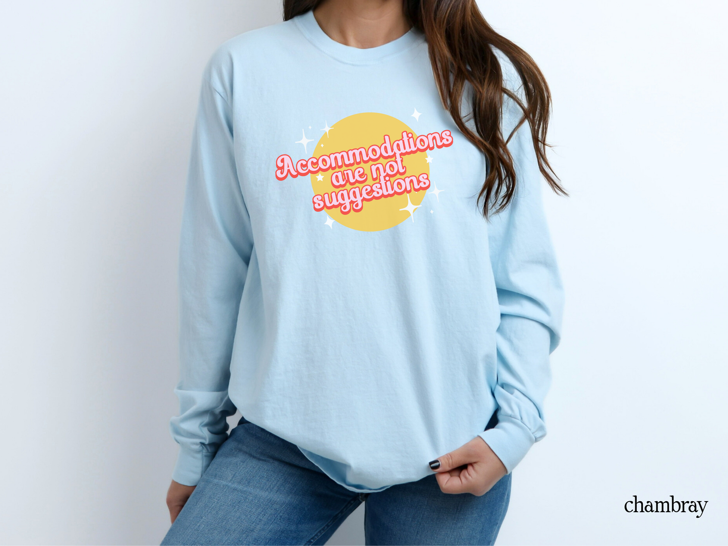 Accommodations Are Not Recommendations Long Sleeve T-Shirt, Teacher Advocacy Shirt, Special Education Apparel, Inclusive Classroom Tee