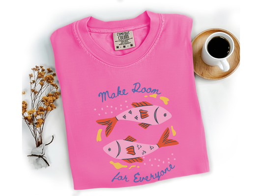 Make Room for Everyone T-Shirt, Inclusion and Acceptance Fish Graphic Tee