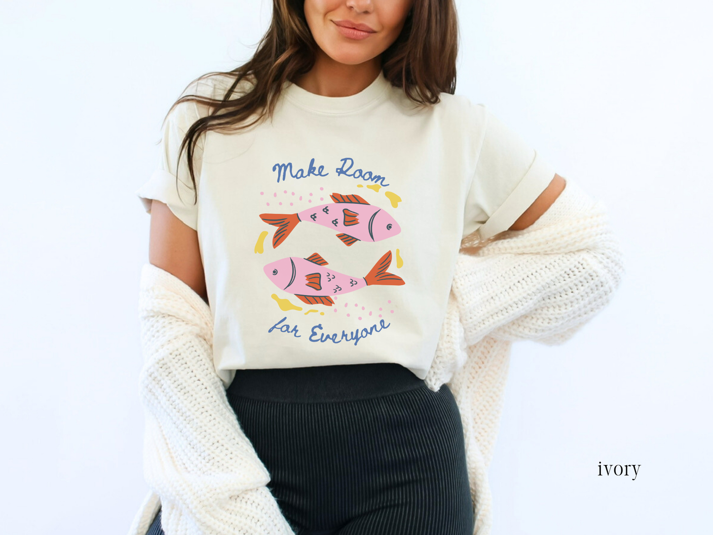 Make Room for Everyone T-Shirt, Inclusion and Acceptance Fish Graphic Tee