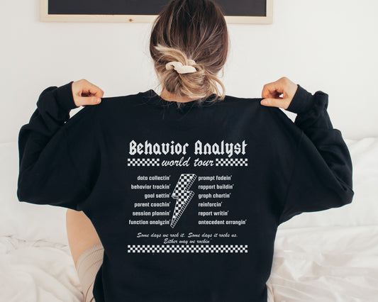 Behavior Analyst World Tour Sweatshirt, Aba Rock Crewneck, Gift for bcba