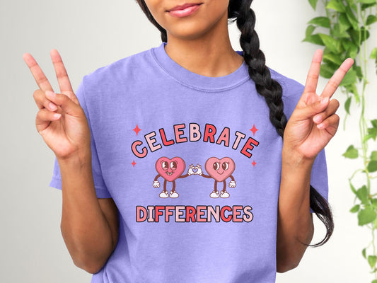 Inclusion and Acceptance Valentines Day T-shirt, Celebrate Differences tee, Retro Special Education Teacher Apparel