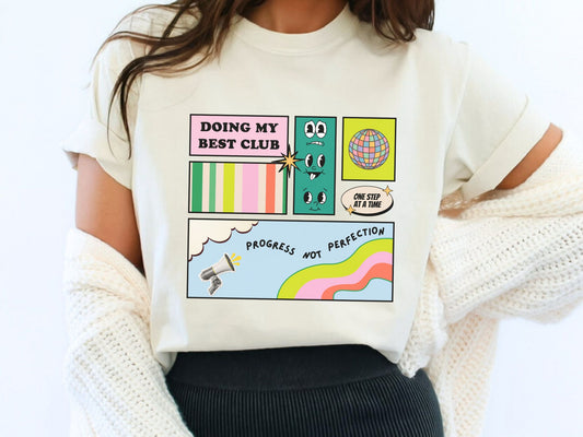 Doing My Best Club, Progress Not Perfection Tee, School Counselor Shirt