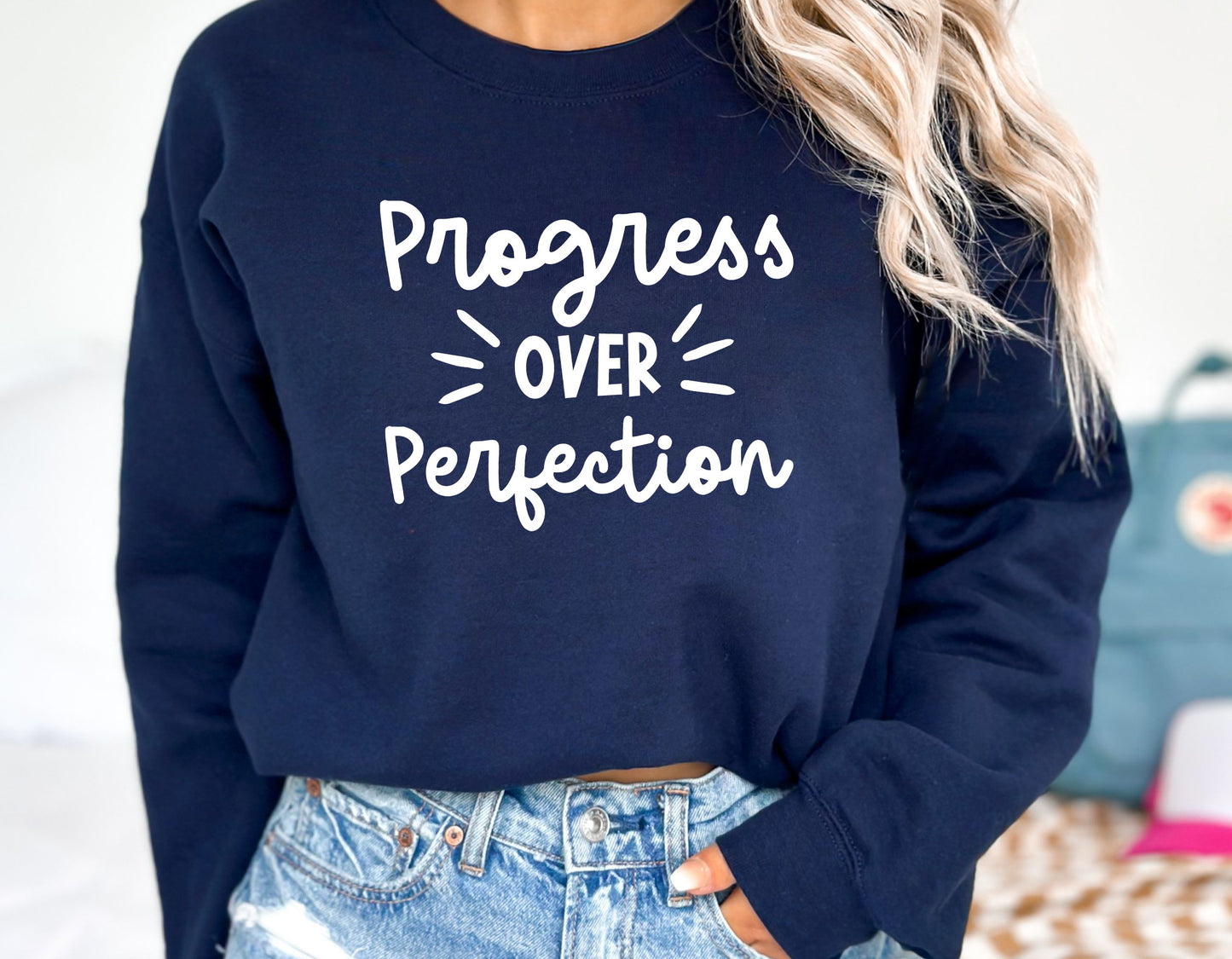 Progress over Perfection Sweatshirt, Special Education crewneck, SLP OT ABA Gilden 18000