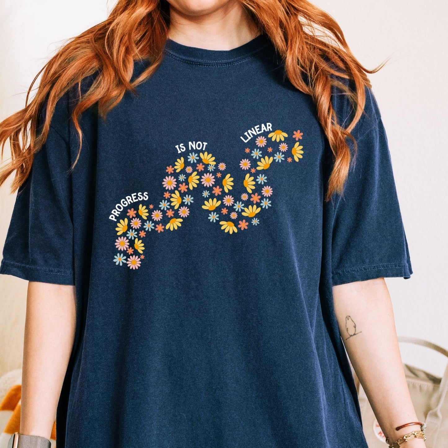 Floral Progress is Not Linear, ABA shirt, Special education, gift for behavior analyst, behavior technician, Unisex Comfort Colors