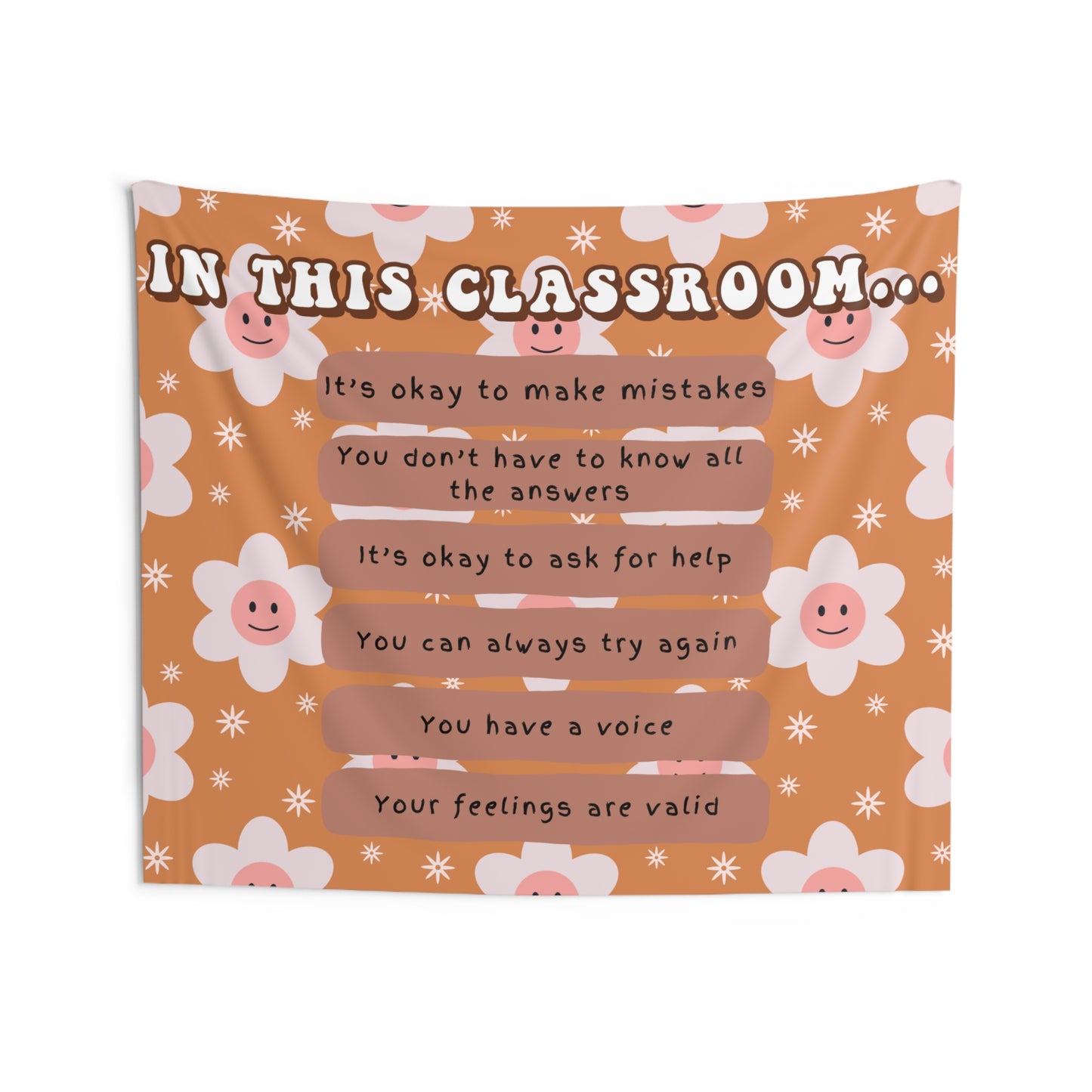 Boho Classroom Tapestry, Teacher Reminders Decor, Neutral class decor, Teacher wall art, Classroom welcome sign