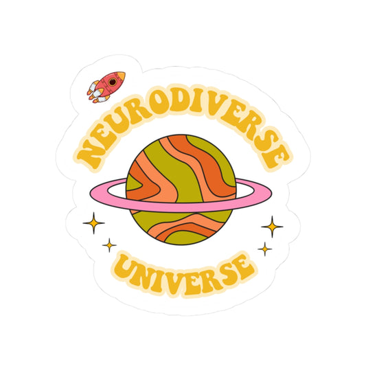Colorful Neurodiverse Universe Sticker, Decals for Laptops, Journals, & Water Bottles