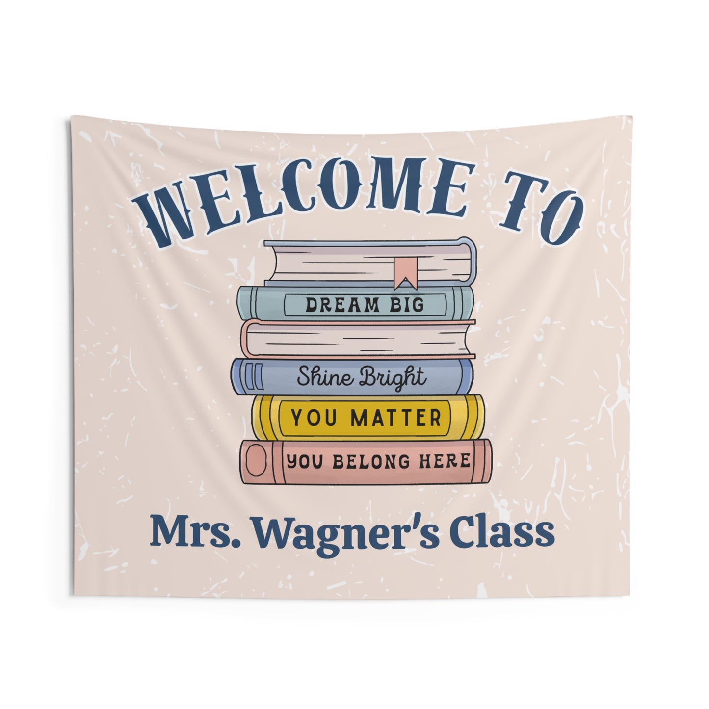 Personalized Boho Books Affirmations Classroom Tapestry, Neutral Teacher Class Wall Decor, Welcome Sign for Classroom, Back to School Art