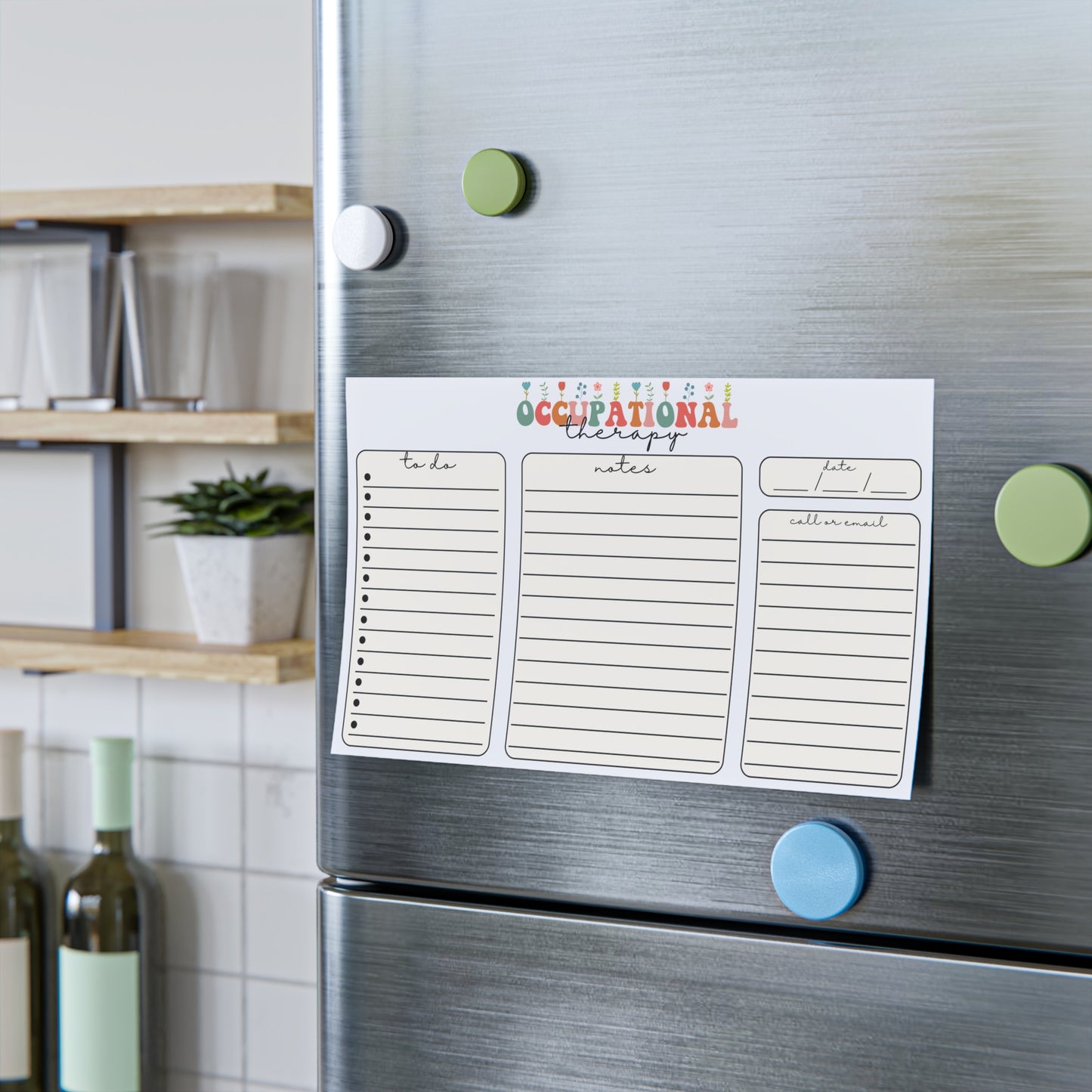 Floral Occupational Therapy Sticky Note Pads, Occupational Therapist to do list, Gift for OT OTA