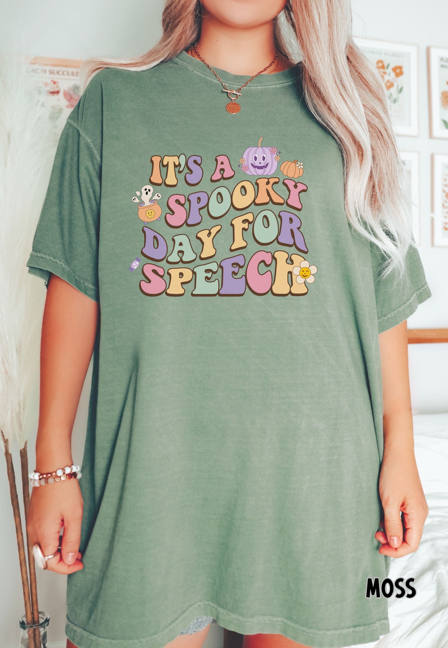 Halloween Speech Therapy Tee, It's a Spooky Day for Speech, Comfort Colors SLP SLPA shirt