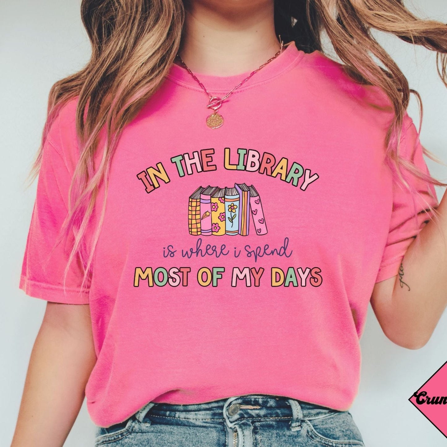 School Librarian T-Shirt, In the  Library is Where I Spend Most of My Days, Retro Librarian staff shirt, Gift for Librarian