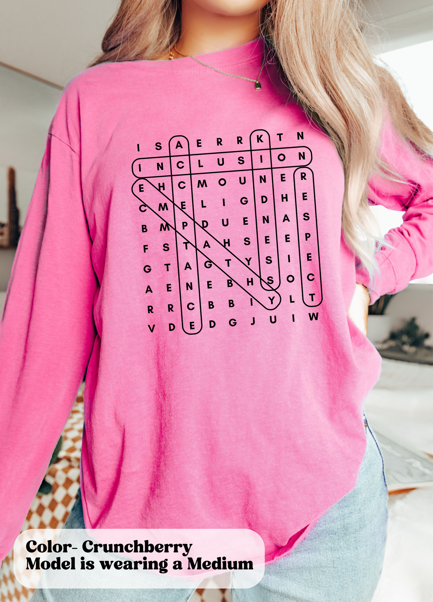 Inclusion and Acceptance Word Search Long Sleeve Shirt, Special Education Advocacy Tee, Shirt for Teacher Therapist Advocate
