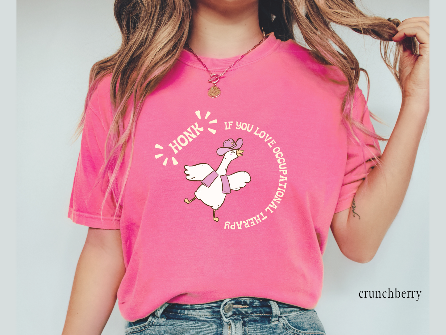 Honk If You Love Occupational Therapy Shirt, Goose OT T-Shirt, Cute OT Gift for Therapists, Students, Clinicians