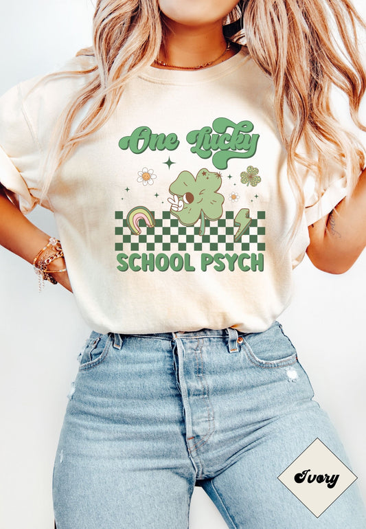 St. Patrick's Day School Psych Shirt, School Psychologist Clover Tee