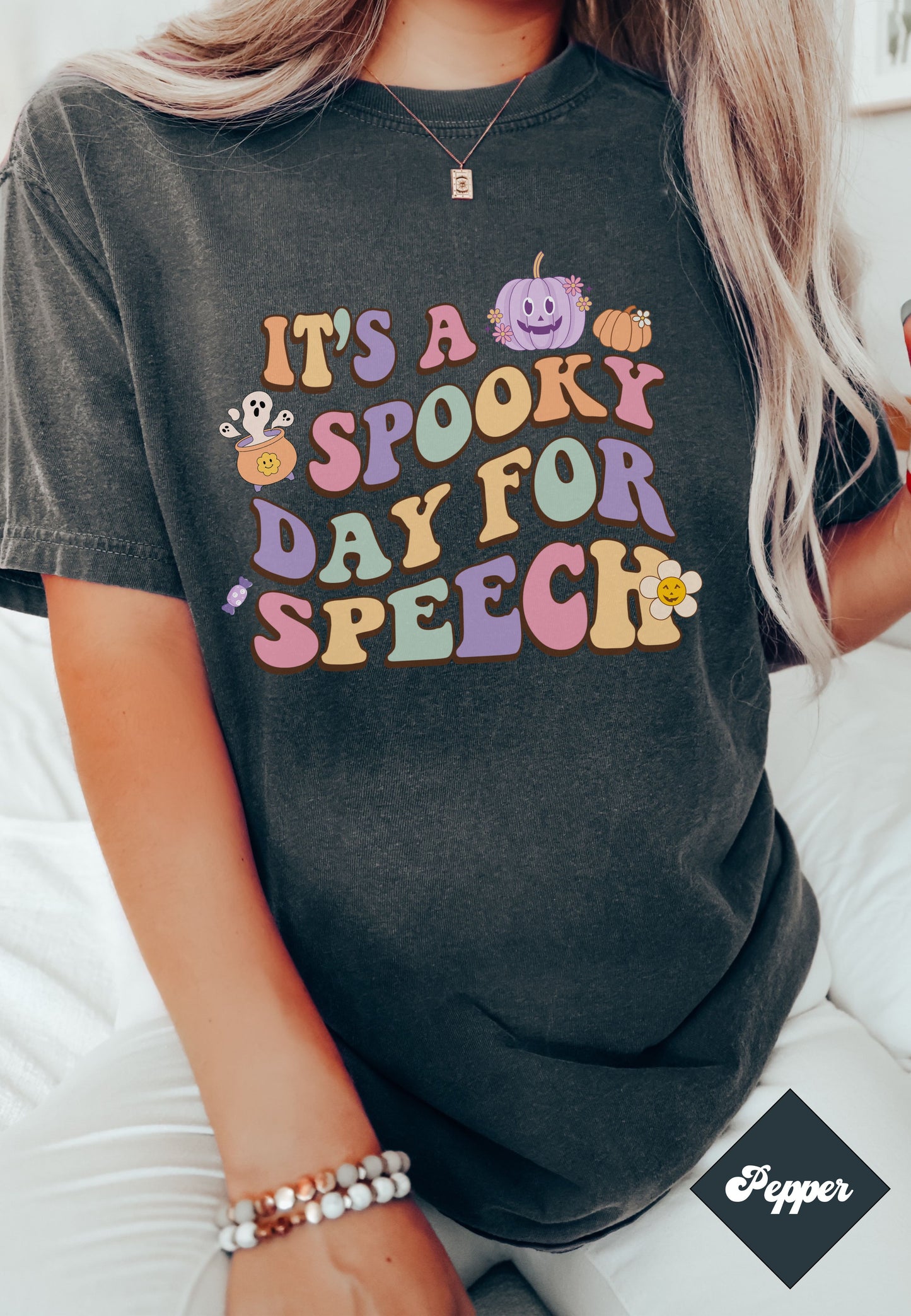 Halloween Speech Therapy Tee, It's a Spooky Day for Speech, Comfort Colors SLP SLPA shirt