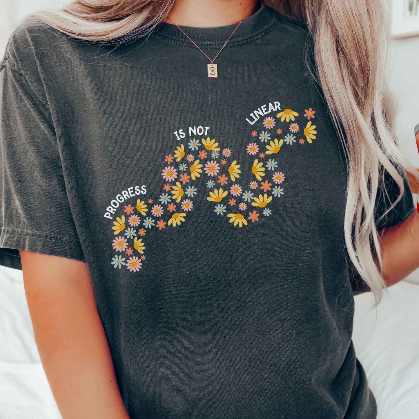 Floral Progress is Not Linear, ABA shirt, Special education, gift for behavior analyst, behavior technician, Unisex Comfort Colors